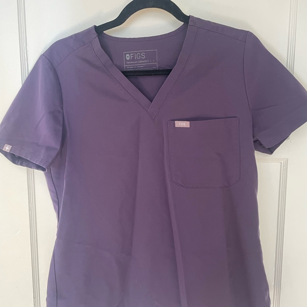 Figs Technical Collection Purple Scrub Top